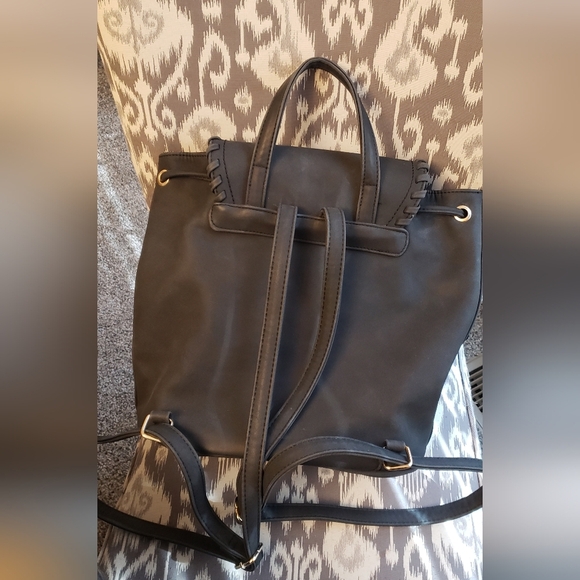 Matte Black JustFab Backpack - Picture 4 of 12
